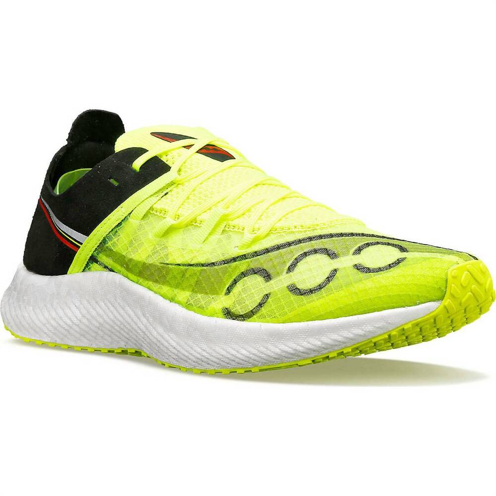 NEW SAUCONY women's sinister running shoes in citron/black